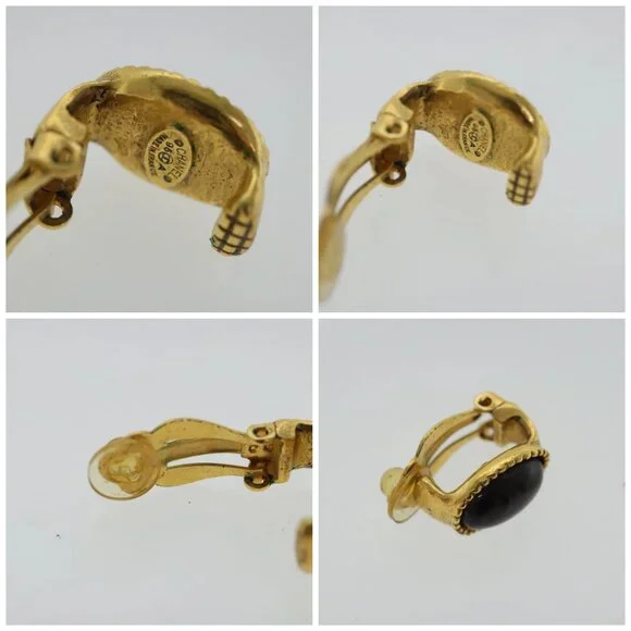 CHANEL Earring metal Gold Tone CC